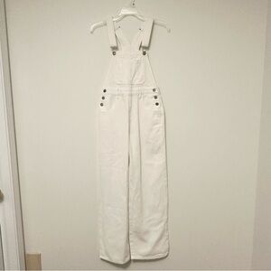 SHEIN White Denim Overalls with Adjustable Straps Women's XS size 2 Slant Pocket